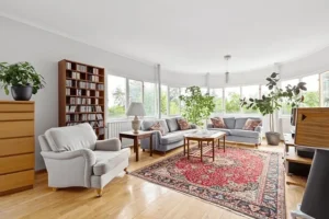 Cozy living room interior for those considering moving to Lake Lanier, GA