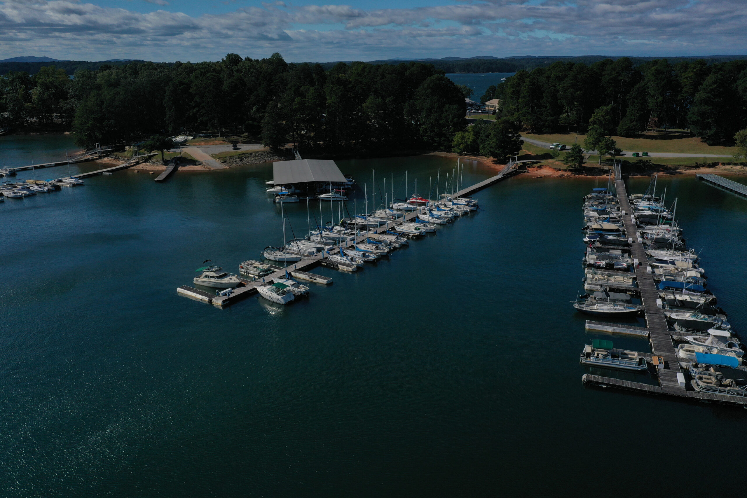 Lake Lanier aerial view of marina