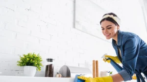 Homeowner cleaning and preparing a North Atlanta property before moving day for a fresh start